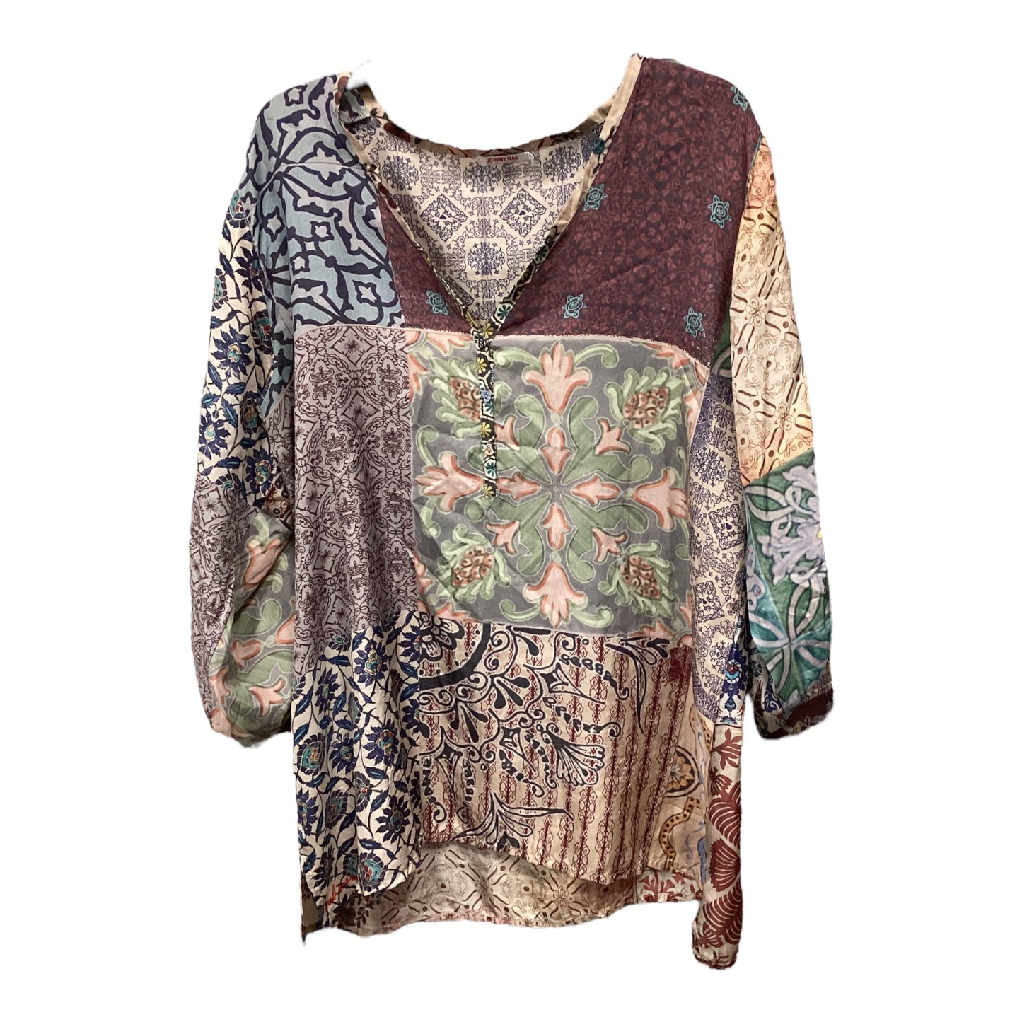 Top Long Sleeve By Johnny Was In Paisley Print, Size: L