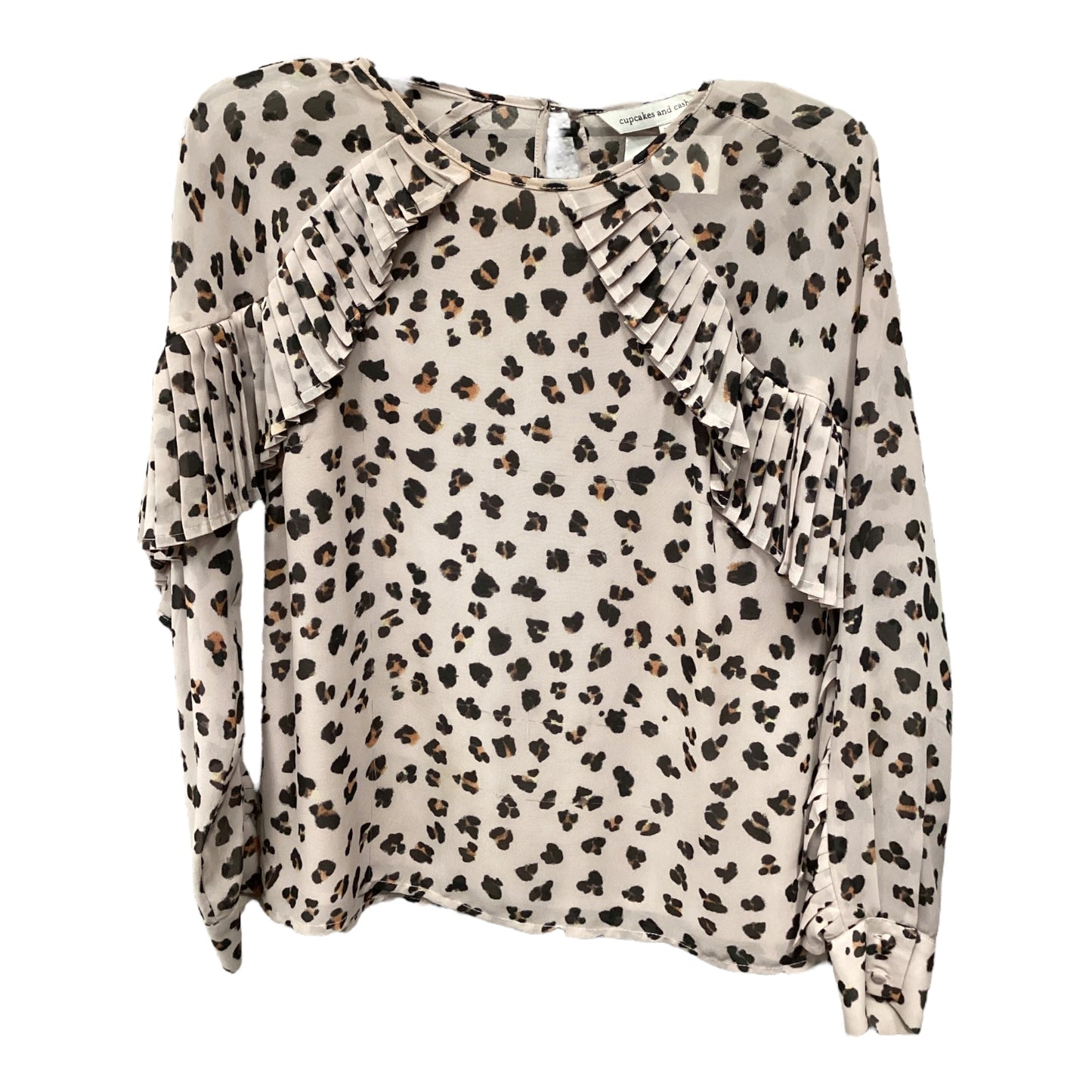 Top Long Sleeve By Cupcakes And Cashmere In Animal Print, Size: Xs