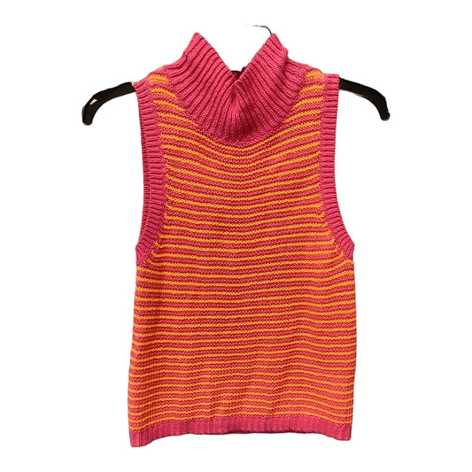 Orange & Pink Vest Sweater 525, Size Xs