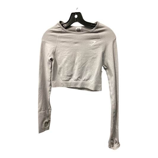 Athletic Top Long Sleeve Crewneck By Gym Shark In Grey, Size: M