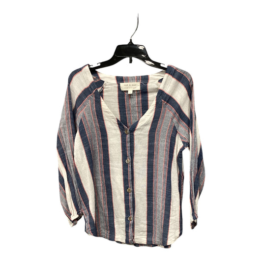 Top Long Sleeve By Cloth & Stone In Striped Pattern, Size: L