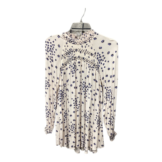 Tunic Long Sleeve By Free People In Pink Blue, Size: S