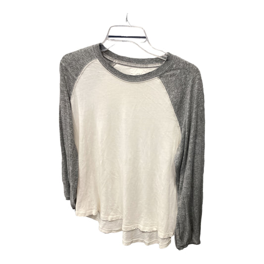 Top Long Sleeve By The Great. In Cream & Grey, Size: 0