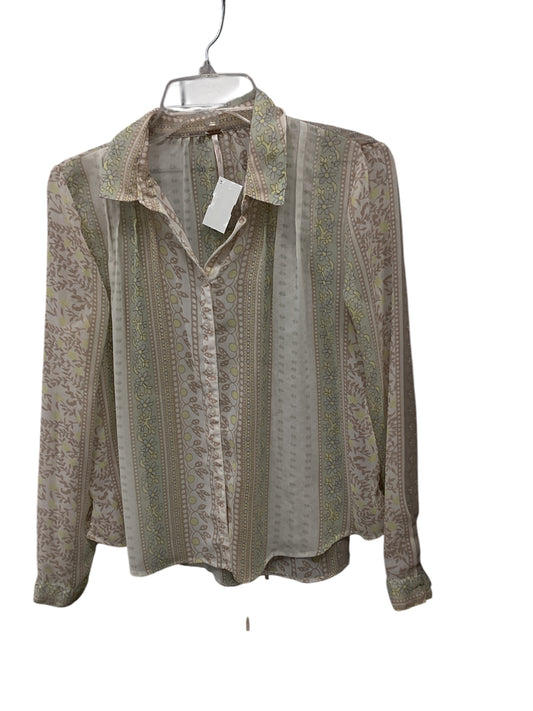 Blouse Long Sleeve By Free People In Green, Size: Xs