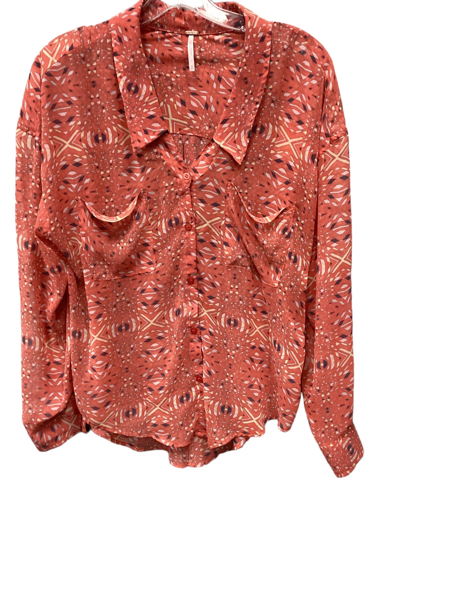 Top Long Sleeve By Free People In Orange, Size: S