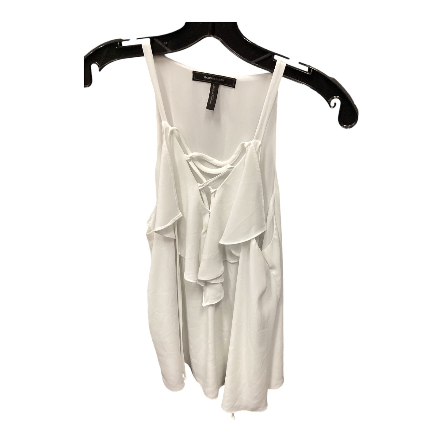 Top Sleeveless By Bcbgmaxazria In White, Size: L