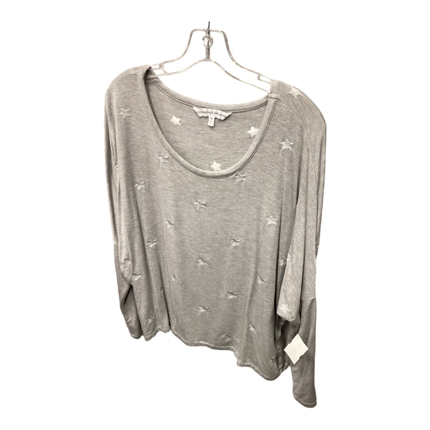 Top Long Sleeve By Cupcakes And Cashmere In Grey, Size: M