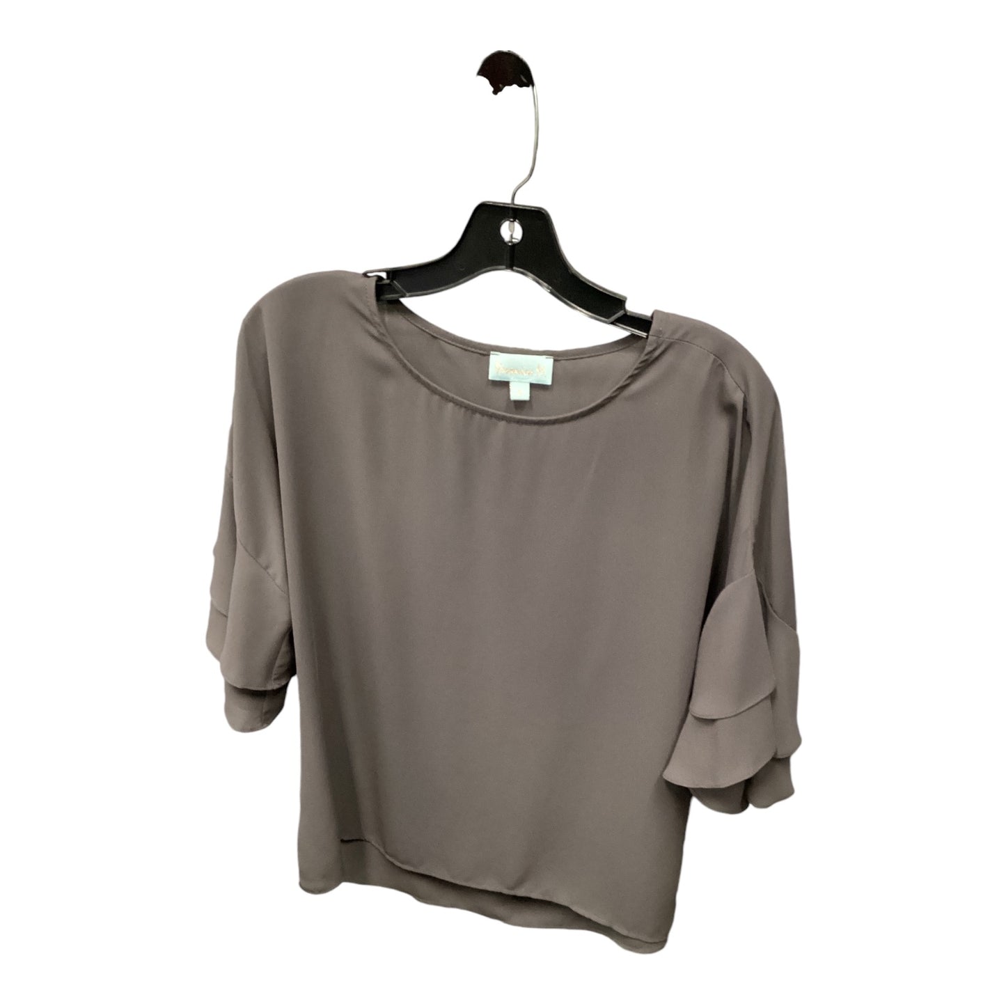 Top Short Sleeve By Veronica M In Grey, Size: S