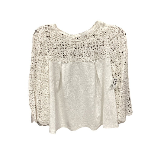 Top Long Sleeve By Eri + Ali In White, Size: Xs