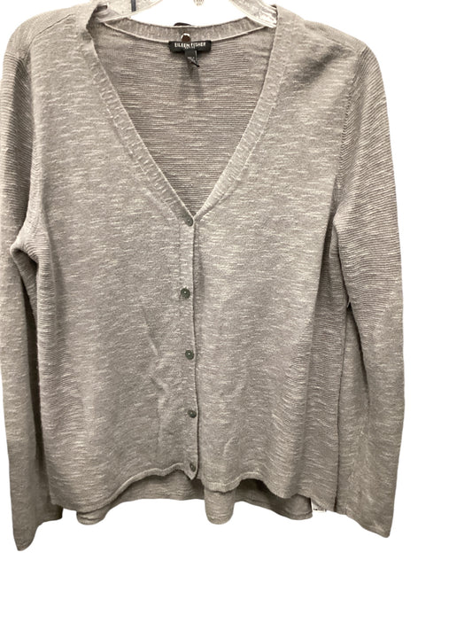 Cardigan By Eileen Fisher In Grey, Size: Lp