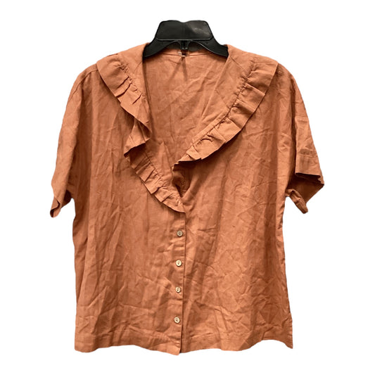 Top Short Sleeve By Free People In Orange, Size: S