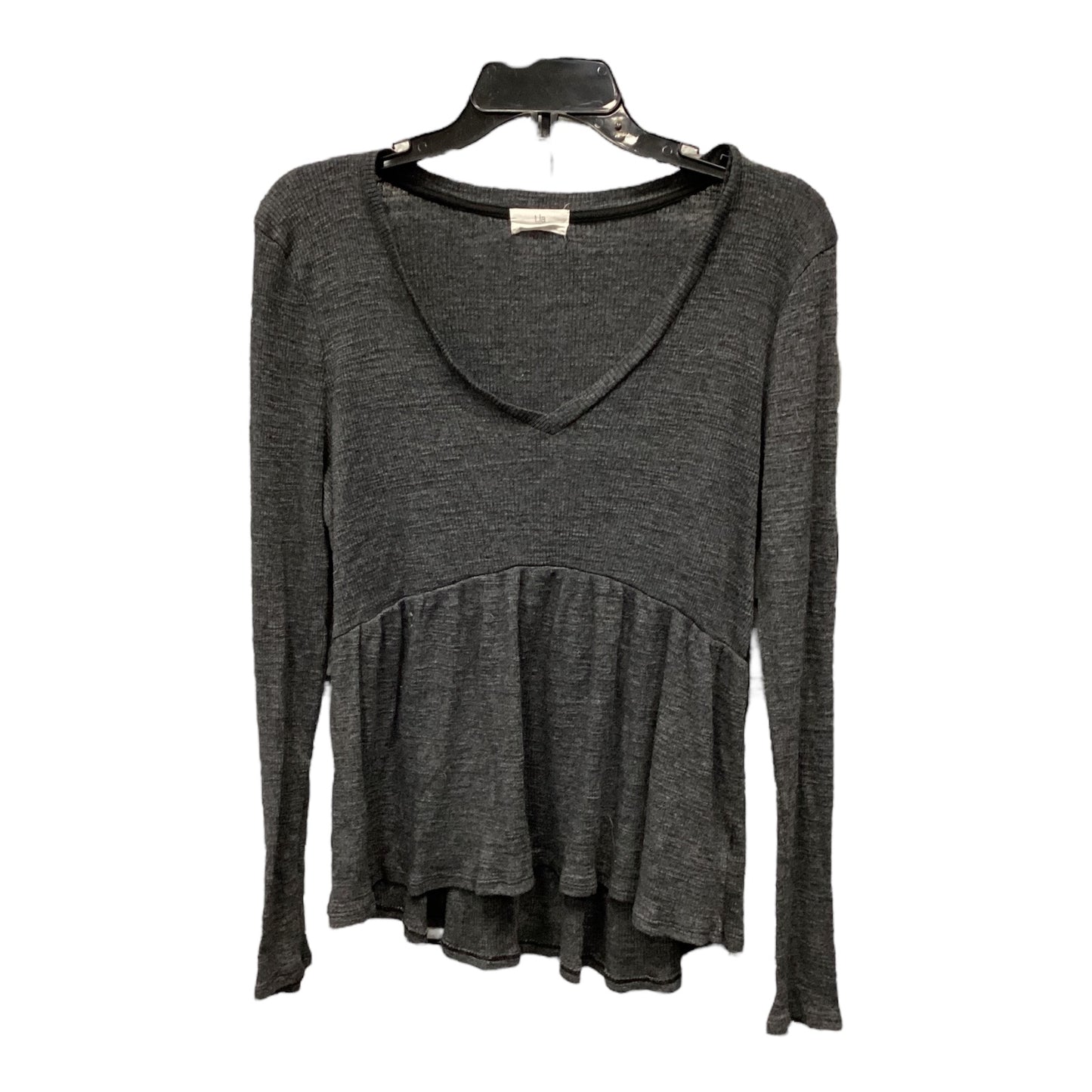 Top Long Sleeve By T.la In Grey, Size: S