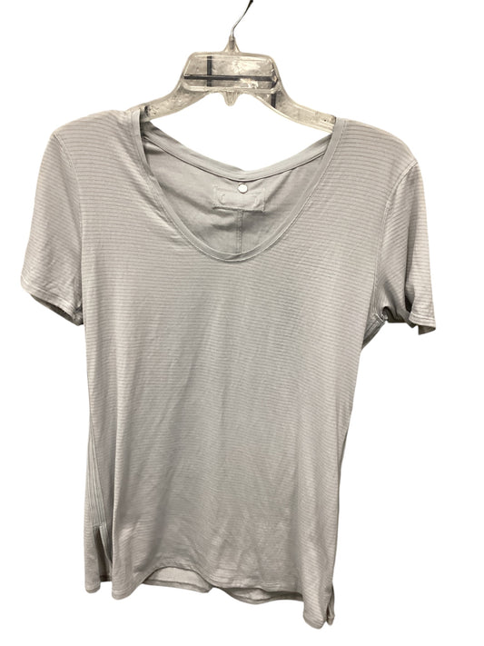 Athletic Top Short Sleeve By Lululemon In Grey, Size: S