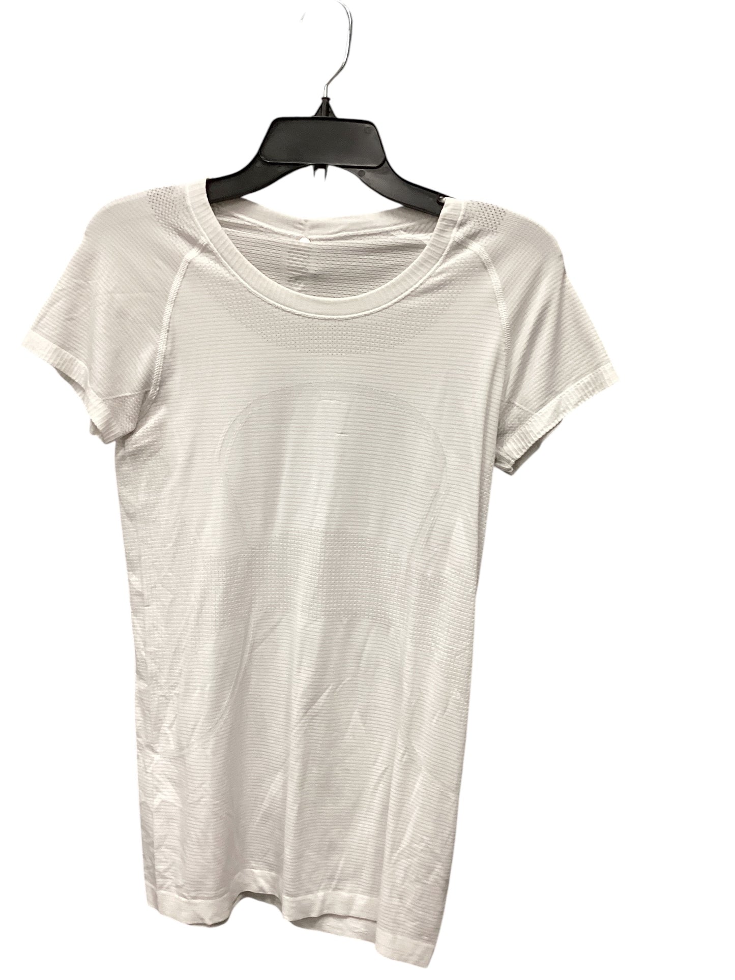 Athletic Top Short Sleeve By Lululemon In White, Size: 8