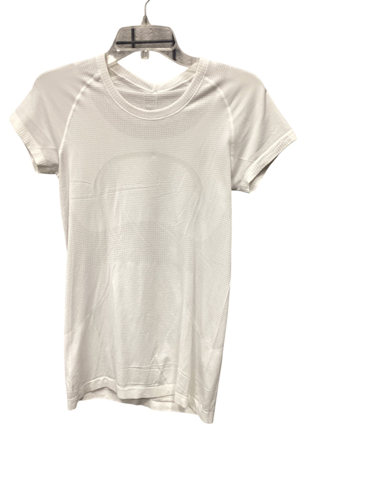 Athletic Top Short Sleeve By Lululemon In White, Size: 8