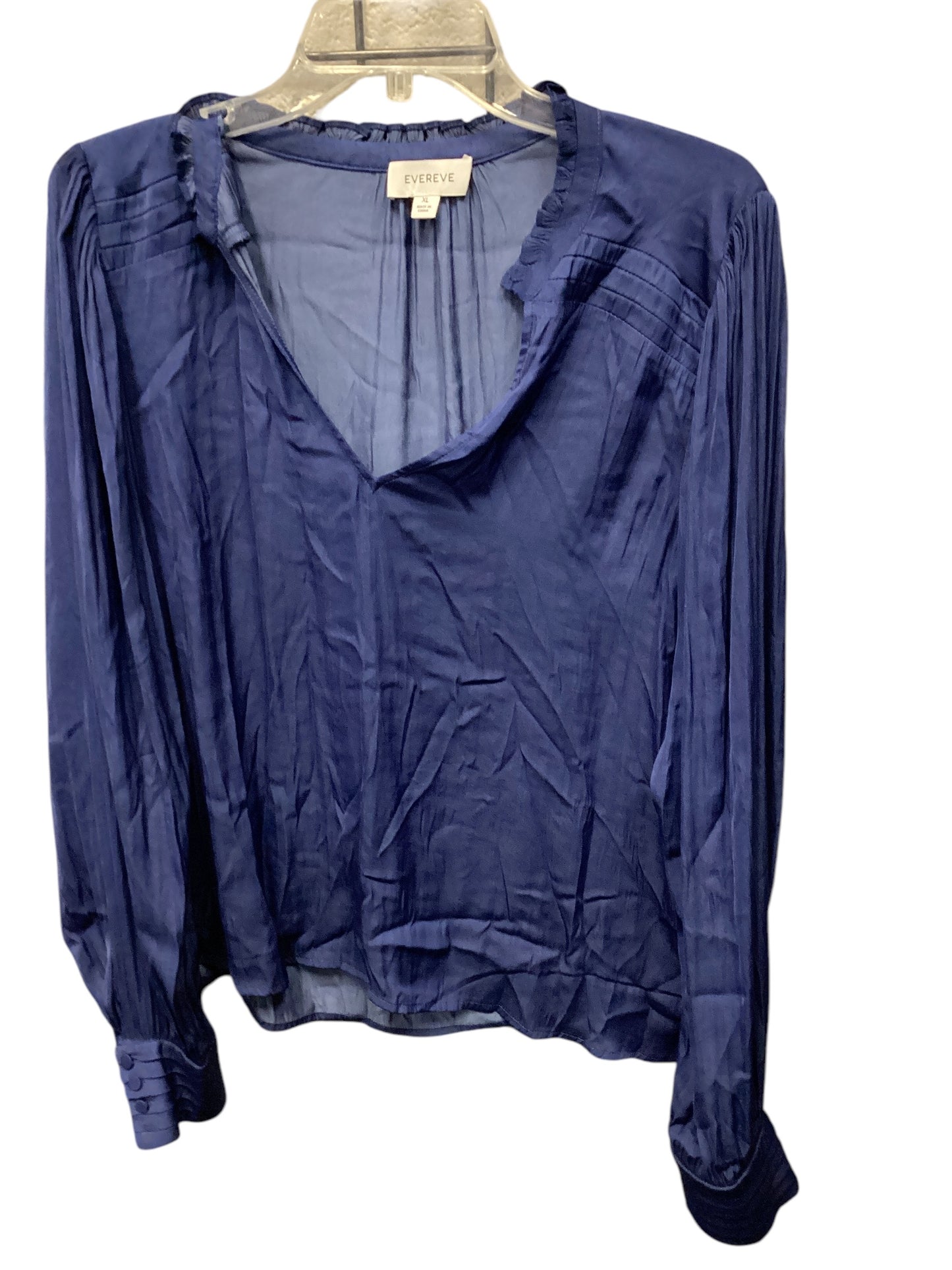 Top Long Sleeve By Evereve In Blue, Size: Xl