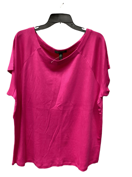 Top Short Sleeve By Lauren By Ralph Lauren In Pink, Size: 3x