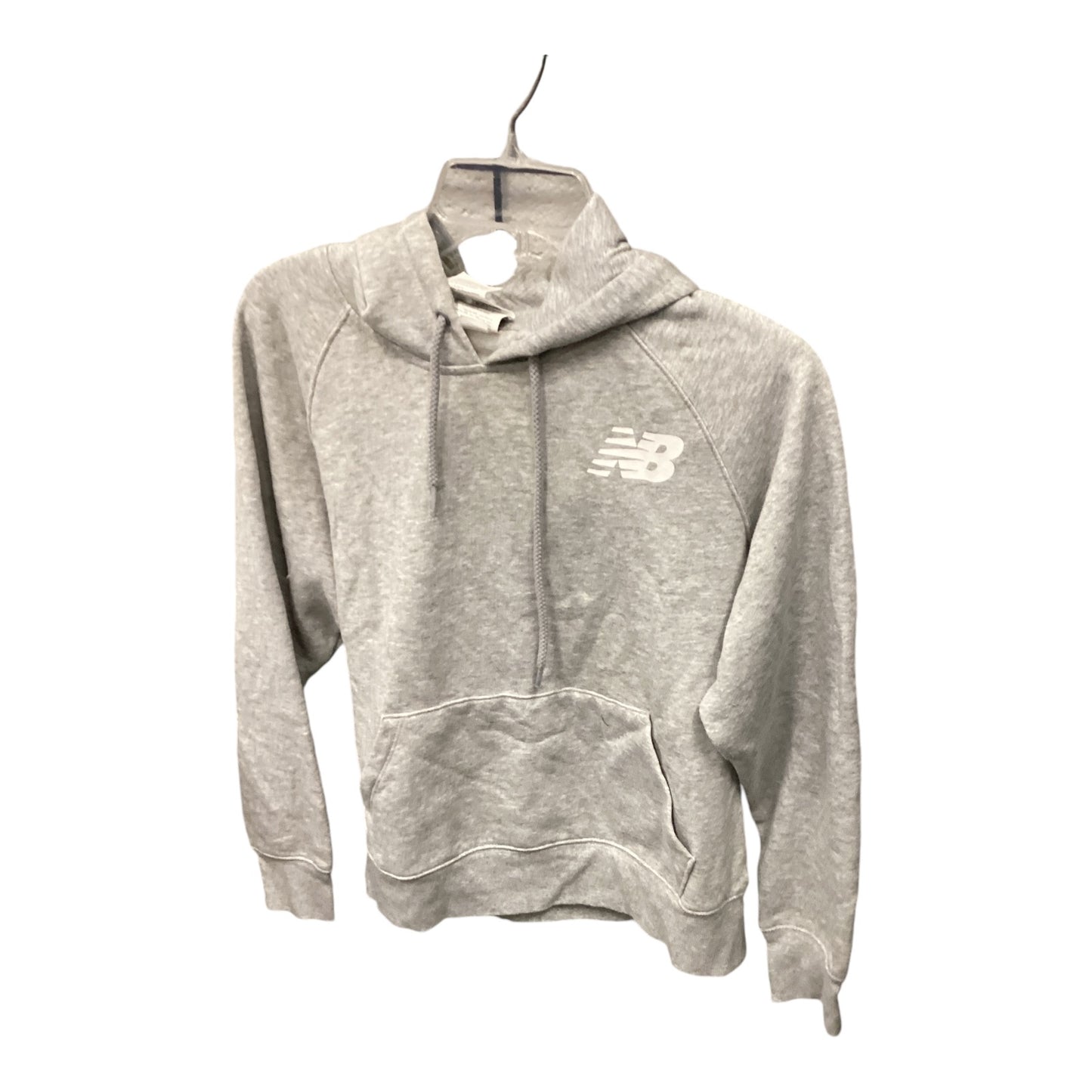 Athletic Sweatshirt Hoodie By New Balance In Grey, Size: M