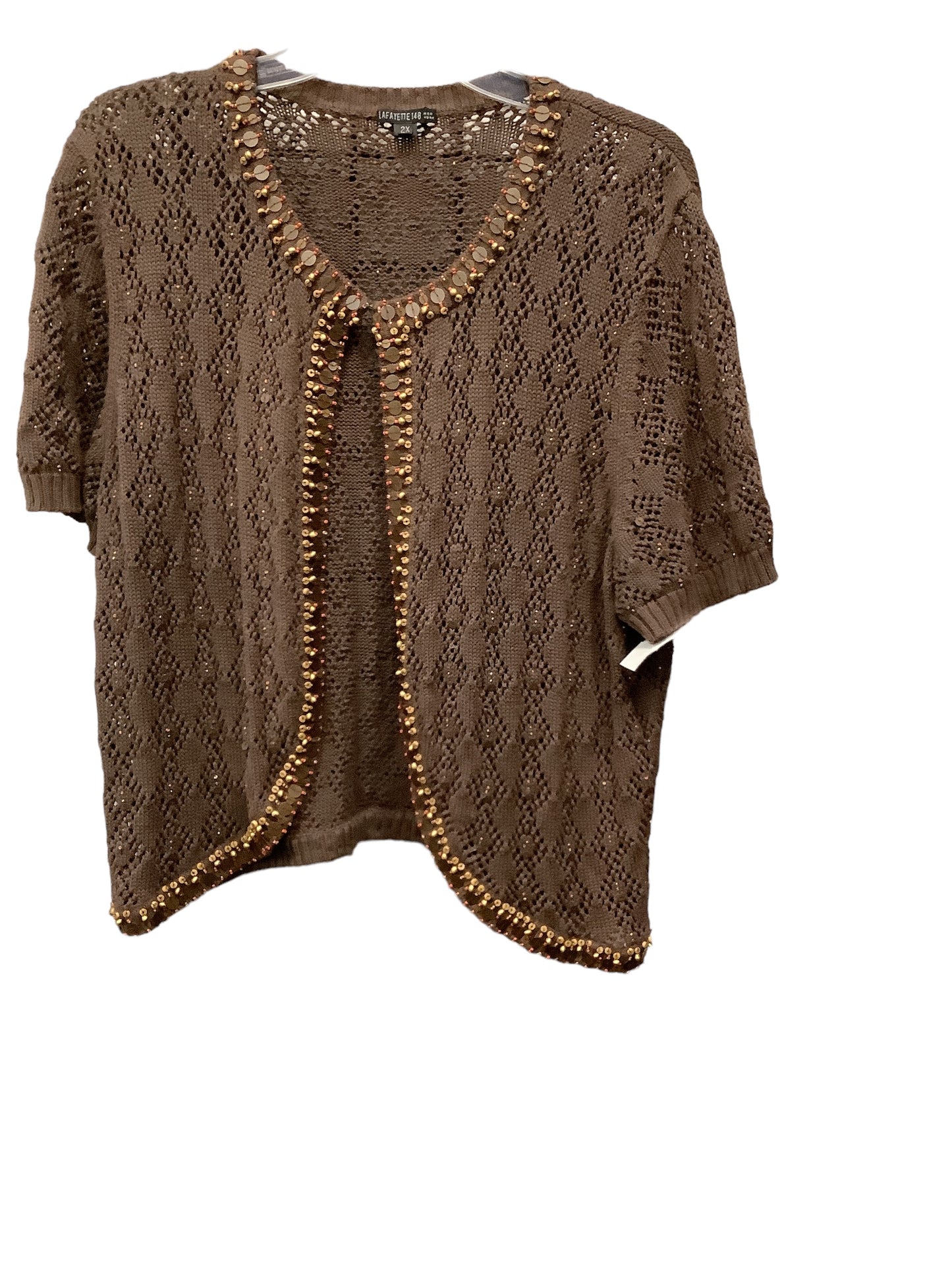 Brown Cardigan Lafayette 148, Size 2x