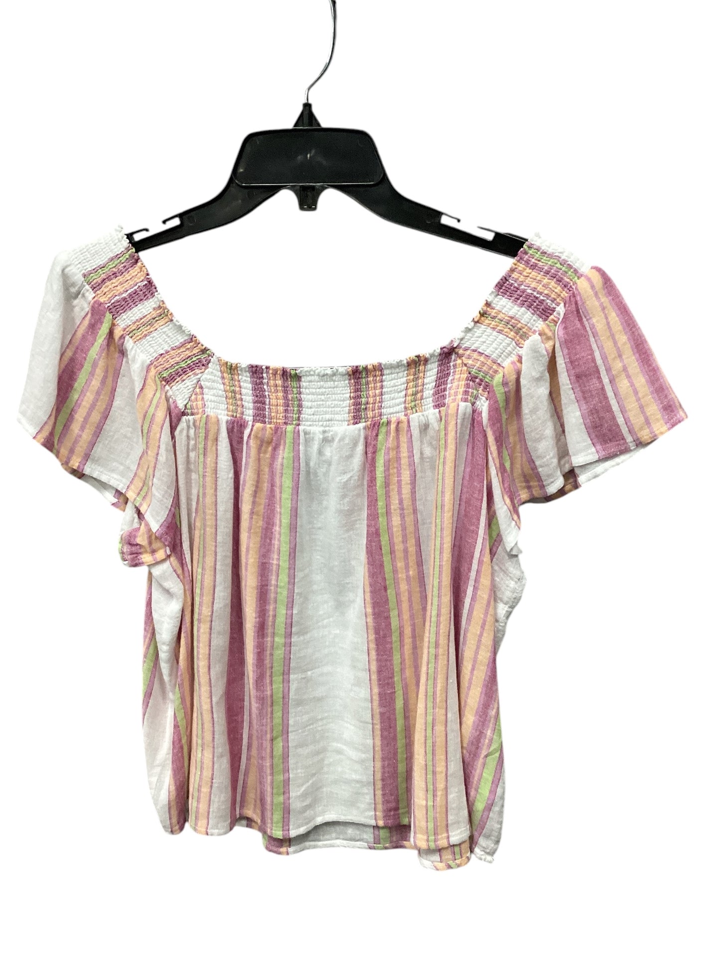 Top Short Sleeve By Rails In Pink & White, Size: S