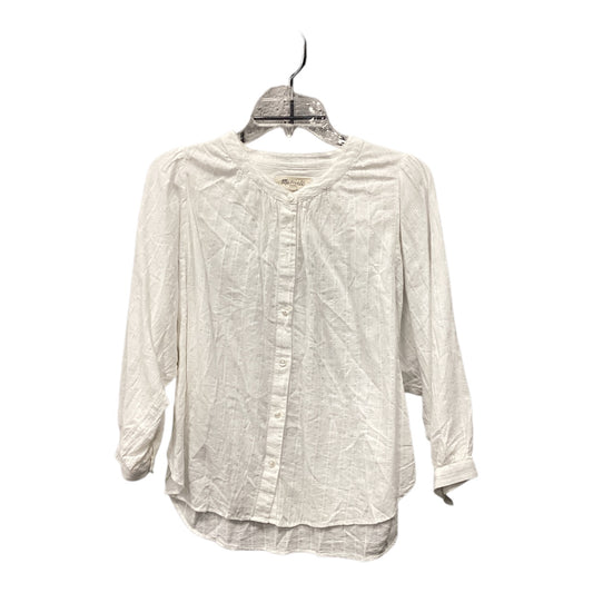 Top 3/4 Sleeve By Madewell In White, Size: S