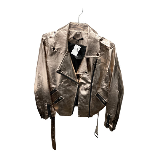 Jacket Moto By English Factory In Rose Gold, Size: S