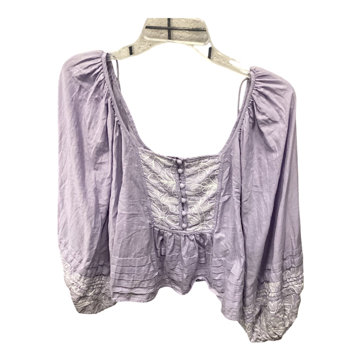 Top Long Sleeve By Anthropologie In Purple, Size: M