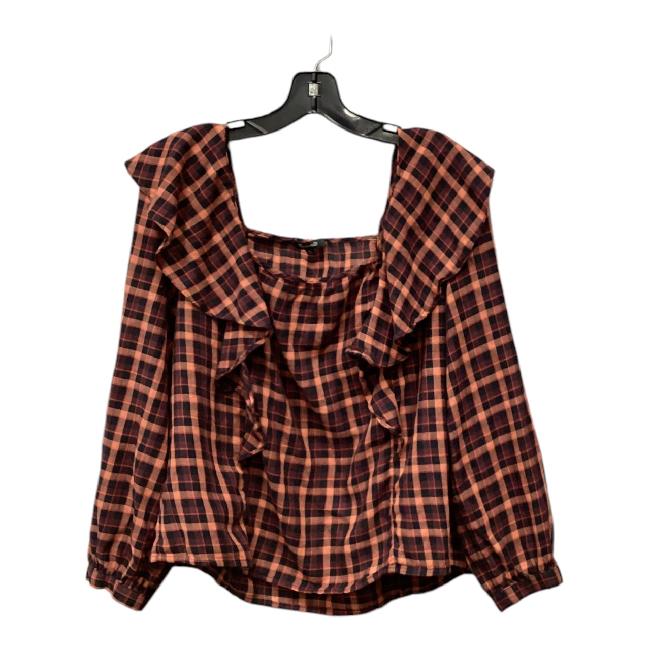 Top Long Sleeve By Madewell In Plaid Pattern, Size: Xl