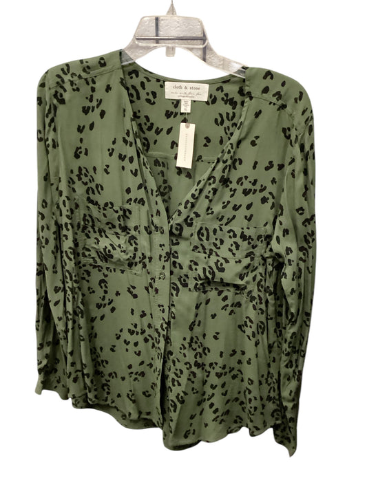 Top Long Sleeve By Cloth & Stone In Animal Print, Size: Xl