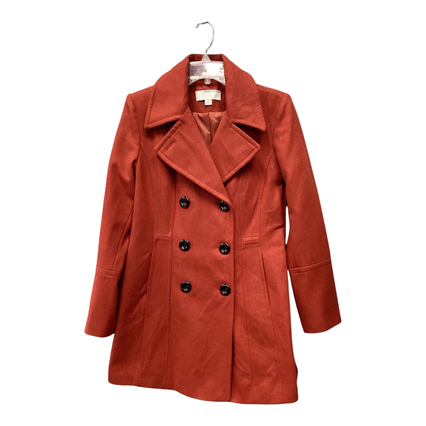 Coat Peacoat By Anne Klein In Orange, Size: M