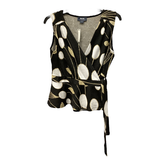 Top Sleeveless By Maeve In Black & Gold, Size: M