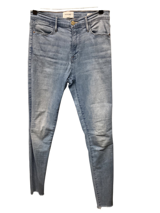 Jeans Skinny By Frame In Blue Denim, Size: 4