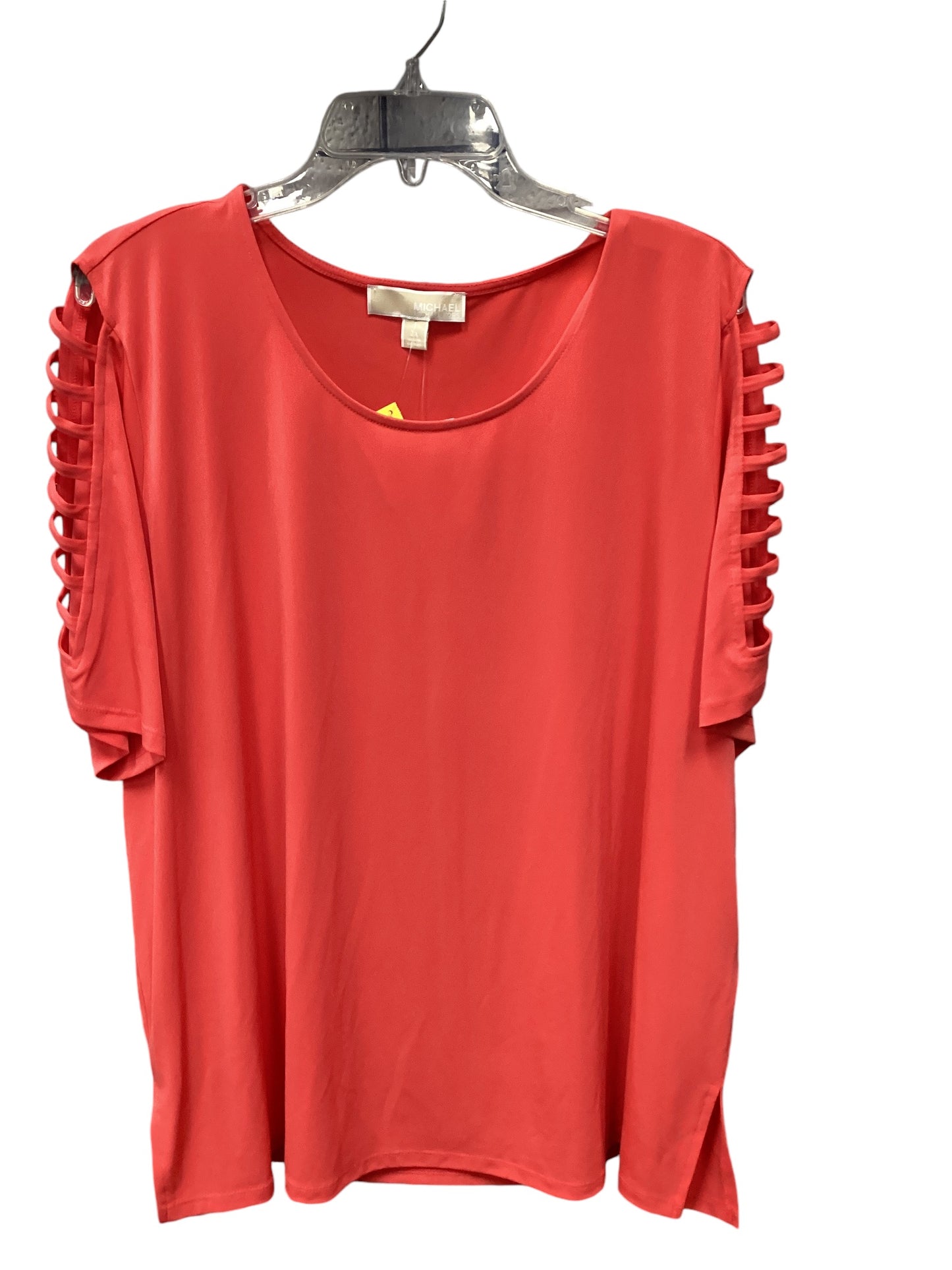 Top Short Sleeve By Michael By Michael Kors In Red, Size: 2x