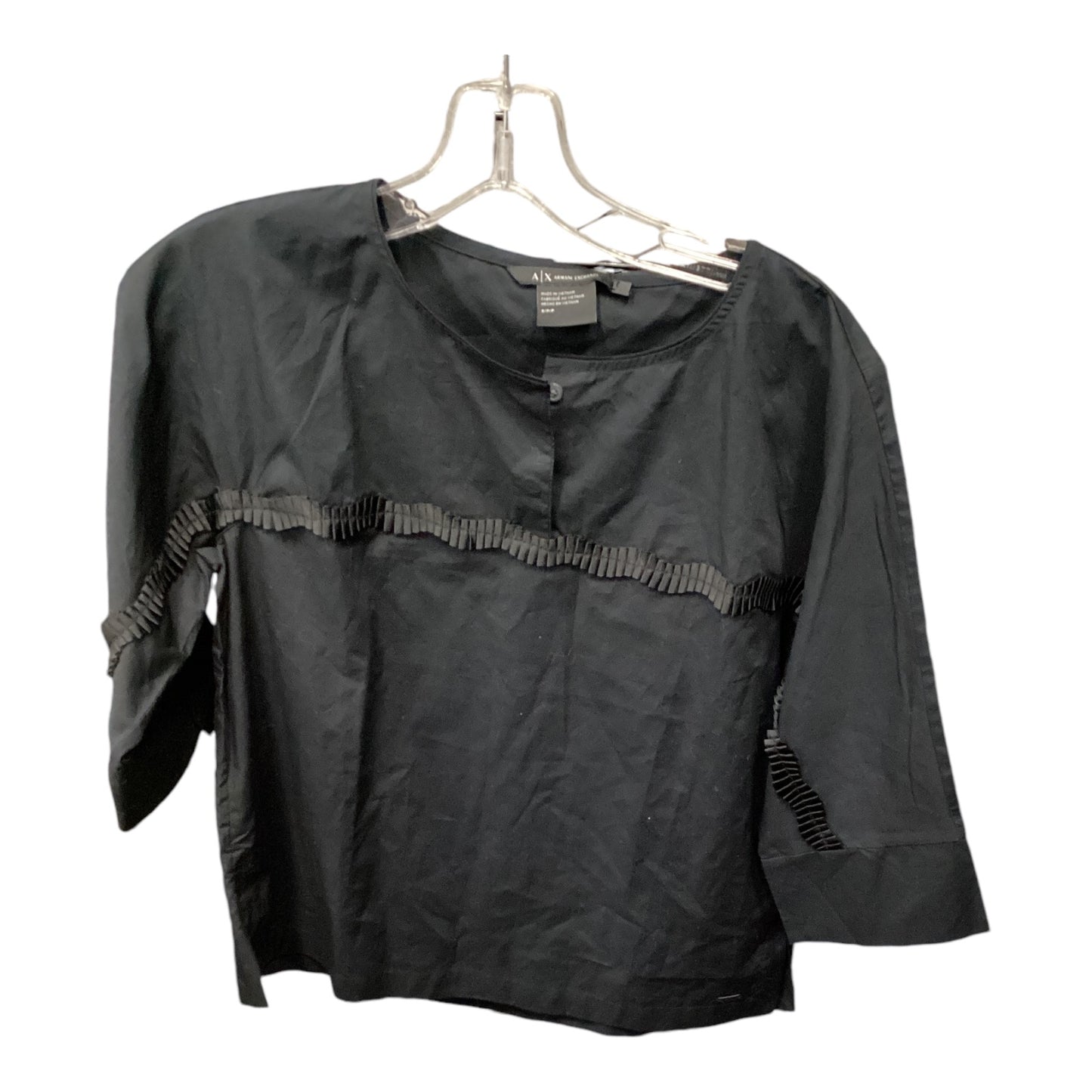 Top 3/4 Sleeve By Armani Exchange In Black, Size: S