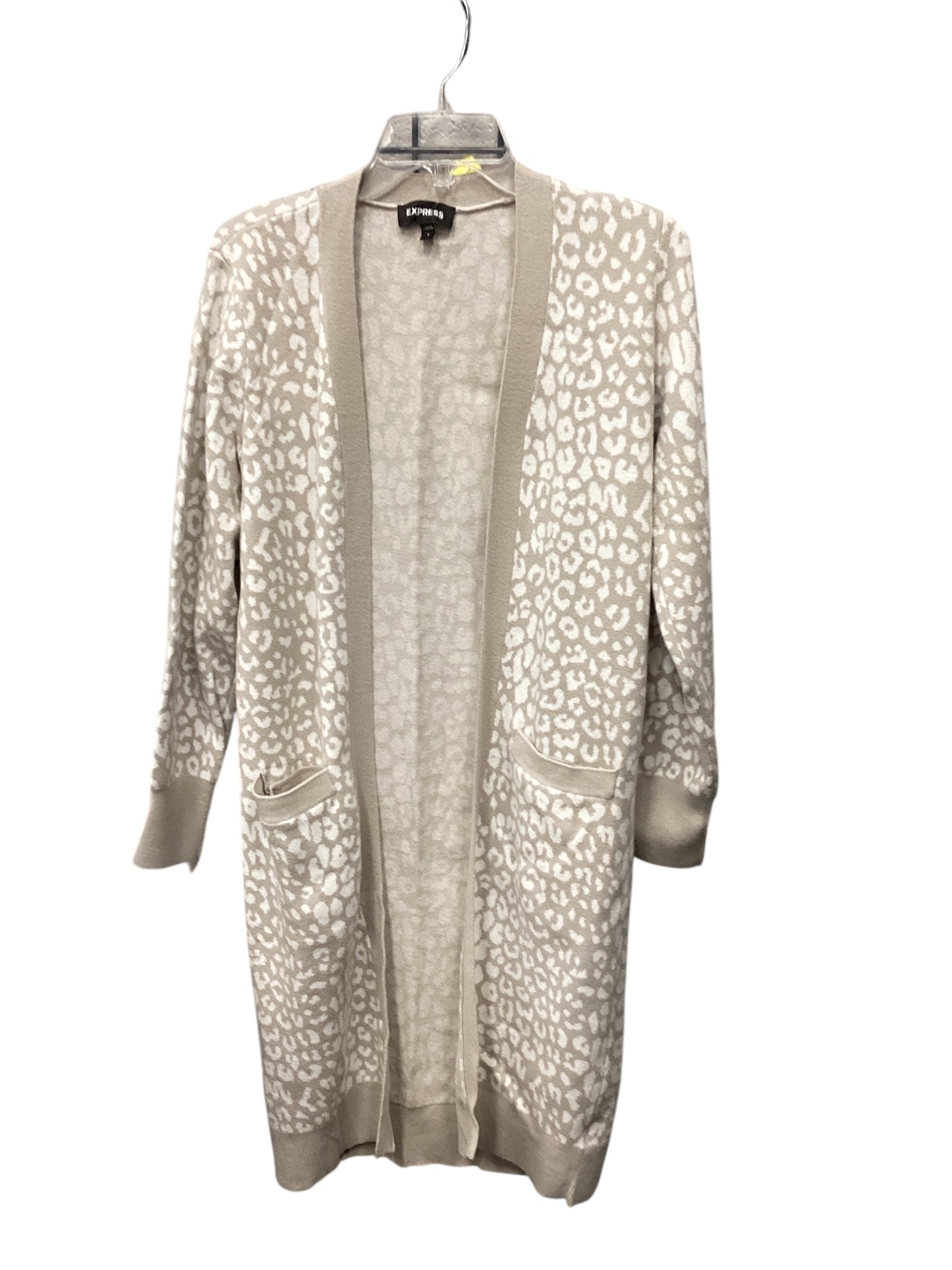 Sweater Cardigan By Express In Animal Print, Size: S