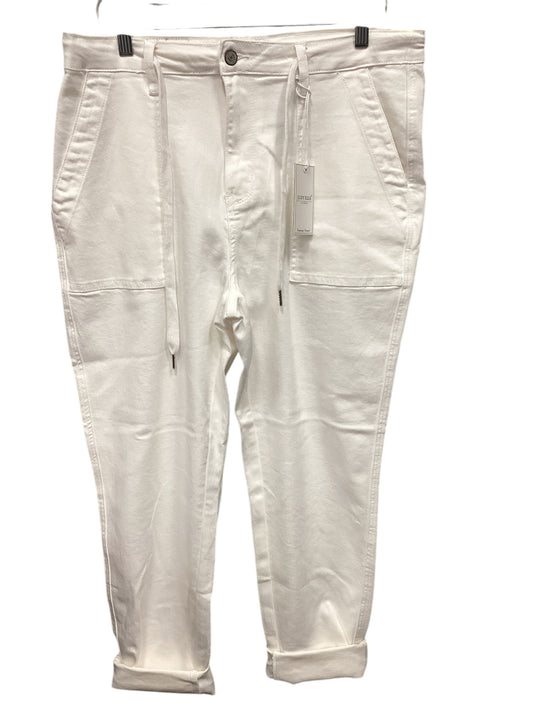 Jeans Straight By Judy Blue In Cream Denim, Size: 12