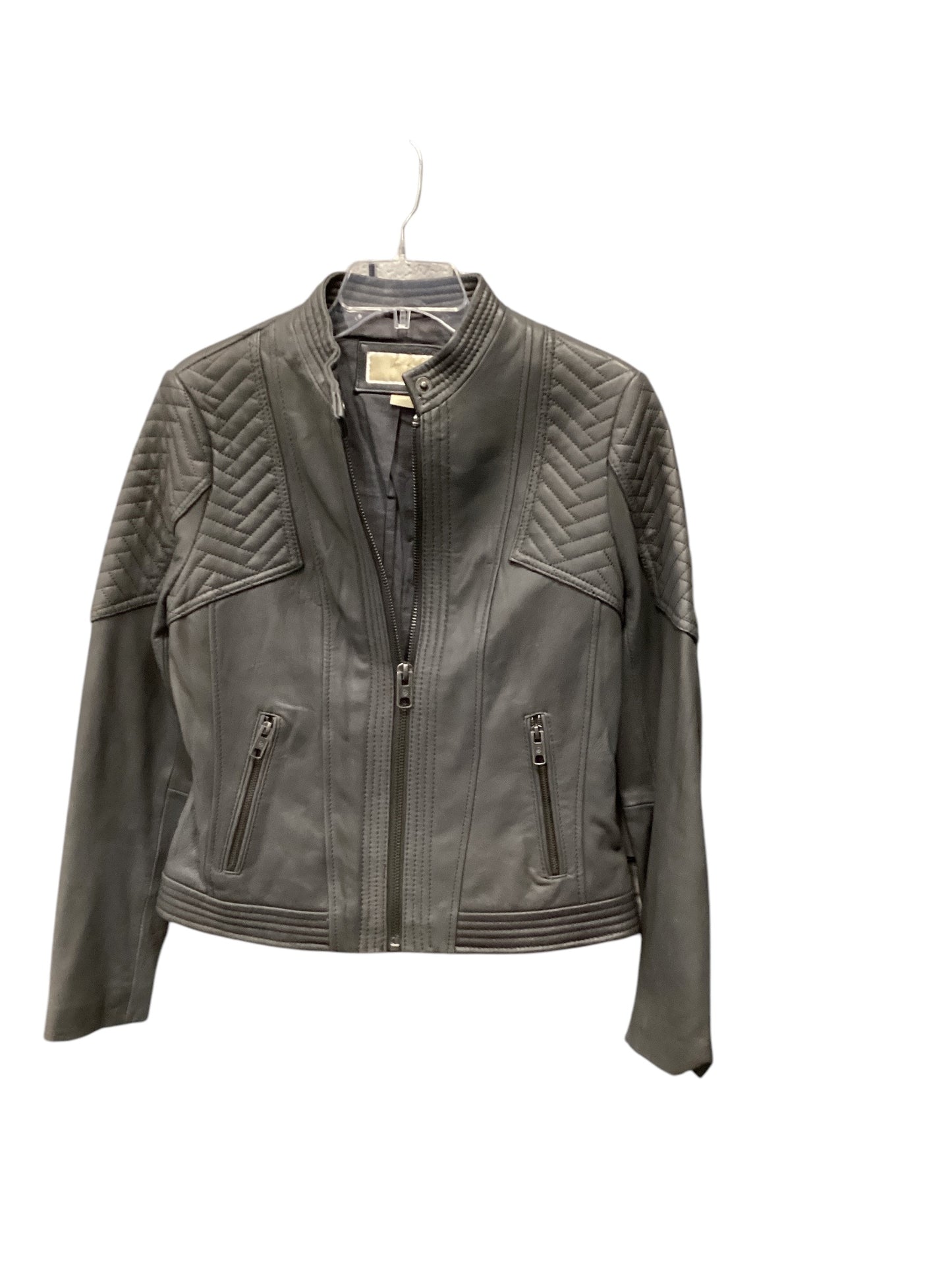 Jacket Moto By Michael By Michael Kors In Grey, Size: M